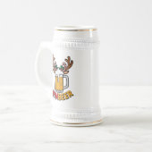 Grappige kerst renbeer woordkunst bierpul (Voorkant links)
