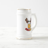 Grappige kerst renbeer woordkunst bierpul (Voorkant rechts)
