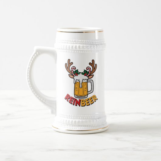 Grappige kerst renbeer woordkunst bierpul (Links)