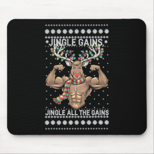 Grappige Kerst Rendier Gym Workout Jingle All Th Muismat