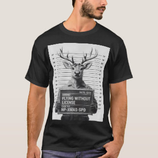 Grappige kerst rendier mugshot t-shirt