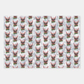 Grappige kerst rendier pug dragen van een sjaal inpakpapier vel (Voorkant 2)