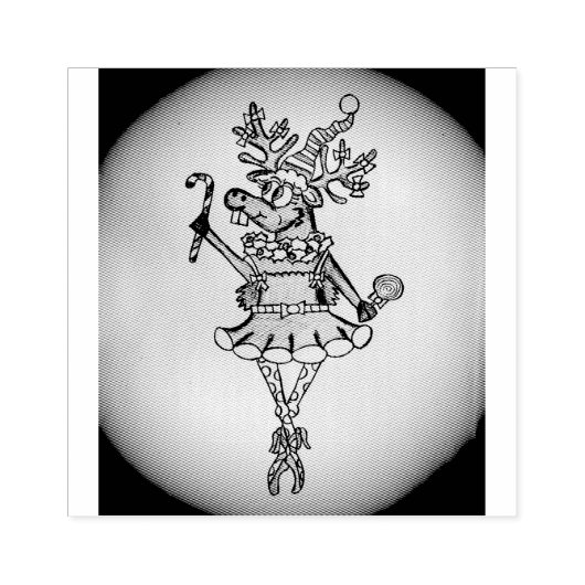 Grappige kerst rendier stempel (Afrduk)
