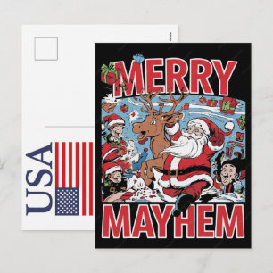 Grappige Kerst Rendier USA 250 Jaar Patriotisch Feestdagenkaart