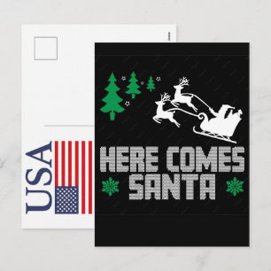 Grappige Kerst Rendier USA 250 Jaar Patriotisch Feestdagenkaart