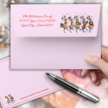 Grappige Kerst Rendieren Roze Envelop