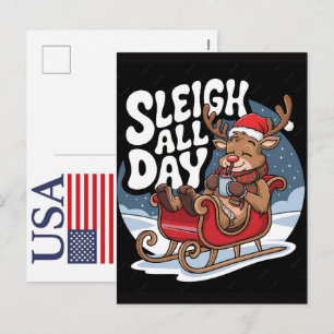 Grappige Kerst Rendieren VS 250 Jaar Patriotisch Feestdagenkaart