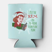 Grappige kerst retro rum vrouw Drink vakantie Blikjeskoeler (Voorkant)