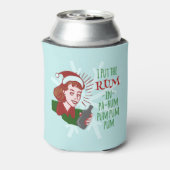 Grappige kerst retro rum vrouw Drink vakantie Blikjeskoeler (Blikje Achterkant)