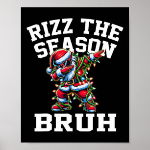 Grappige kerst Rizzmas Santa Xmas Rizz het seizoen Poster