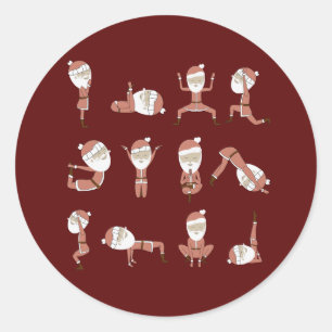 Grappige kerst ronde sticker