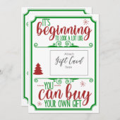 Grappige kerst rood groen cadeaubon houder (Voorkant / Achterkant)