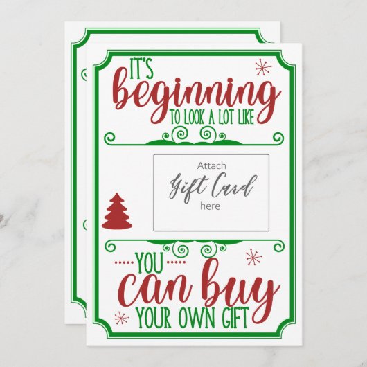 Grappige kerst rood groen cadeaubon houder (Voorkant / Achterkant)