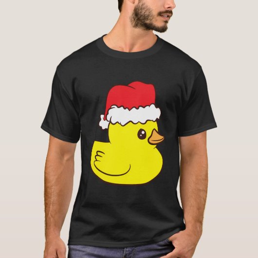 Grappige Kerst Rubber Duck Met Kerstman Hoed Liefd T-shirt (Voorkant)