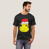 Grappige Kerst Rubber Duck Met Kerstman Hoed Liefd T-shirt (Voorkant volledig)