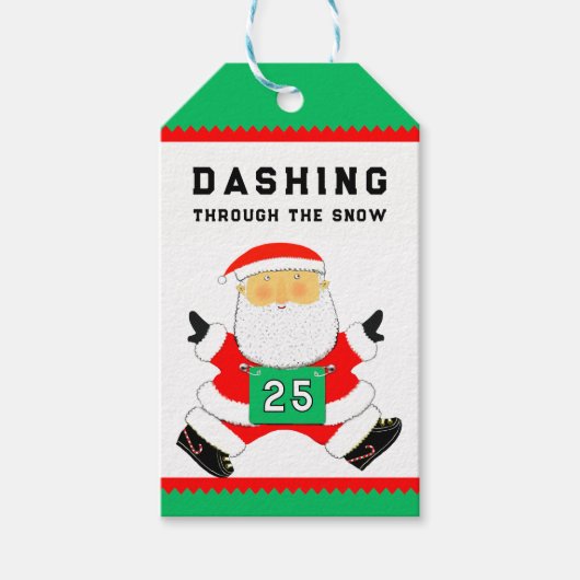 Grappige Kerst Runner Cadeautags Cadeaulabel (Voorkant)