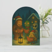 Grappige kerst samenzwering kerstkaart (Staand voorkant)