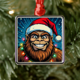 Grappige Kerst Sasquatch Bigfoots Metalen Ornament