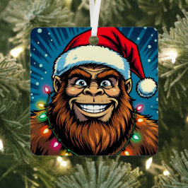 Grappige Kerst Sasquatch Bigfoots Metalen Ornament