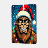 Grappige Kerst Sasquatch Persoonlijk Metalen Ornament (Voorkant links)