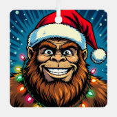 Grappige Kerst Sasquatch Persoonlijk Metalen Ornament (Voorkant)