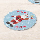 Grappige kerst Schattige Santa ho ho ho ho Cartoon Kartonnen Onderzetters (Gekanteld)