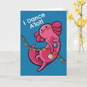 Grappige kerst Schattigee Axolotl met Ornamenten Kaart (Gele Bloem)