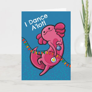 Grappige kerst Schattigee Axolotl met Ornamenten Kaart