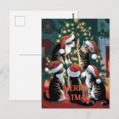 Grappige kerst Schattigee Katten Briefkaart (Voorkant / Achterkant)