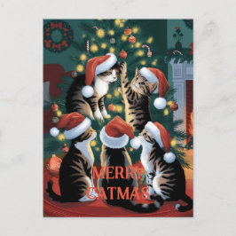 Grappige kerst Schattigee  Katten Briefkaart