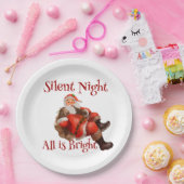 Grappige kerst Schattigee kerstman Papieren Bordje (Feest)