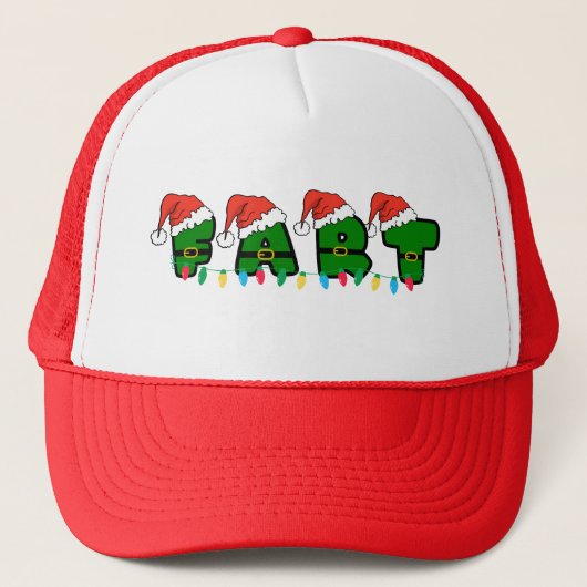 Grappige kerst scheet trucker pet (Voorkant)