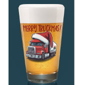 Grappige Kerst Semi Transport Truck Truckmas Glas