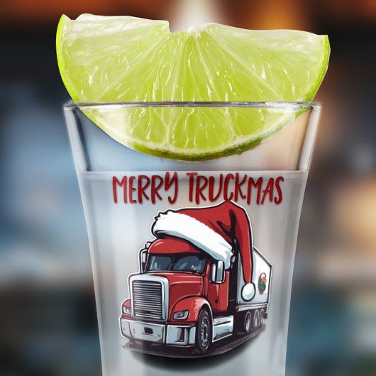 Grappige Kerst Semi Transport Truck Truckmas Shot Glas