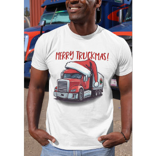 Grappige Kerst Semi Transport Truck Truckmas T-shirt