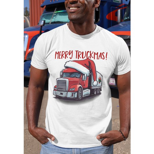 Grappige Kerst Semi Transport Truck Truckmas T-shirt