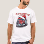 Grappige Kerst Semi Transport Truck Truckmas T-shirt (Voorkant)