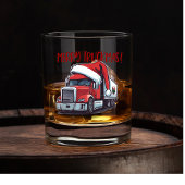 Grappige Kerst Semi Transport Truck Truckmas Whisky Glas