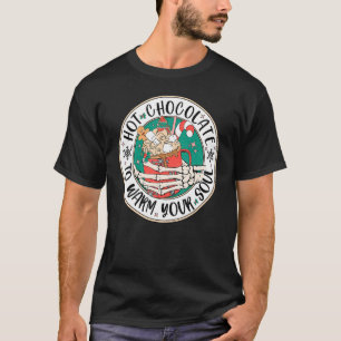 Grappige Kerst Skelet Hand Warme Chocolade om Je W T-shirt