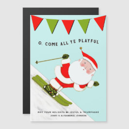 Grappige kerst-ski vakantiekaarten