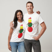 Grappige Kerst Snookerballen Sneeuwman T-shirt (Unisex)