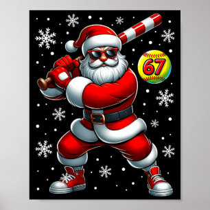Grappige Kerst Softbal Cool Sinterklaas 6 7 Meme Poster