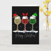 Grappige Kerst Srits Gles Van Wijn Xmas Vakantie P Kaart (Gele Bloem)