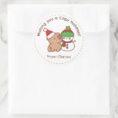 Grappige Kerst stickers - Capybara & Snowman (Tas)