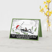 Grappige Kerst Stickman Kaart (Gele Bloem)