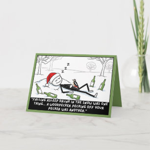 Grappige Kerst Stickman Kaart