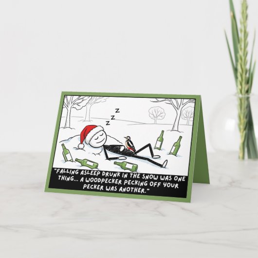 Grappige Kerst Stickman Kaart (Voorkant)