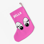 Grappige Kerst Stocking Custom Naam en Kleur Kleine Kerstsok (Achterkant (Hangend))