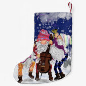 Grappige Kerst Stocking Gnome Music Band Kleine Kerstsok (Achterkant)