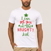 Grappige kerst stoute lijst boom t-shirt (Voorkant)